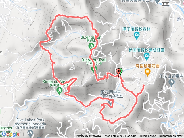 20211007 新田步道登山口~寮水山(草長未竟)~大胡山~林牛山~聚興山~回停車處