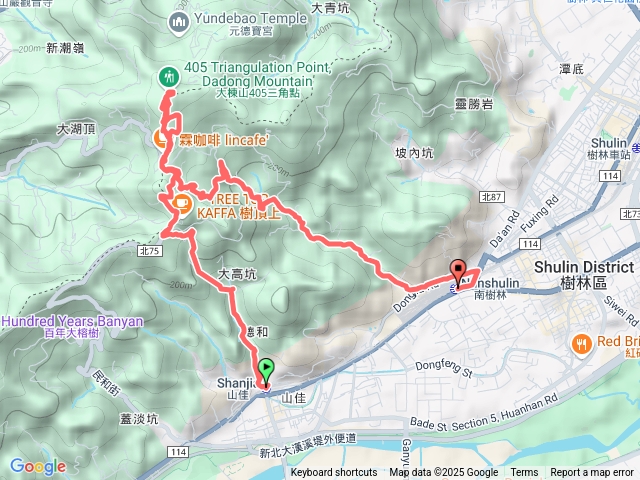 山佳火車站、大棟山、南樹林火車站