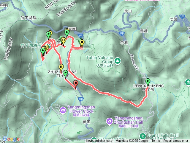 冷水坑七星山腰步道金露宮步道竹子湖步道預覽圖