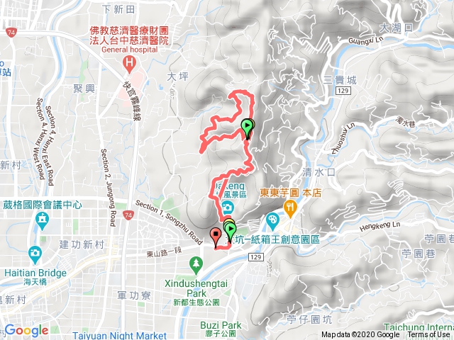 大坑地震公園停車場-9-6-7-9-回停車場環型1091129