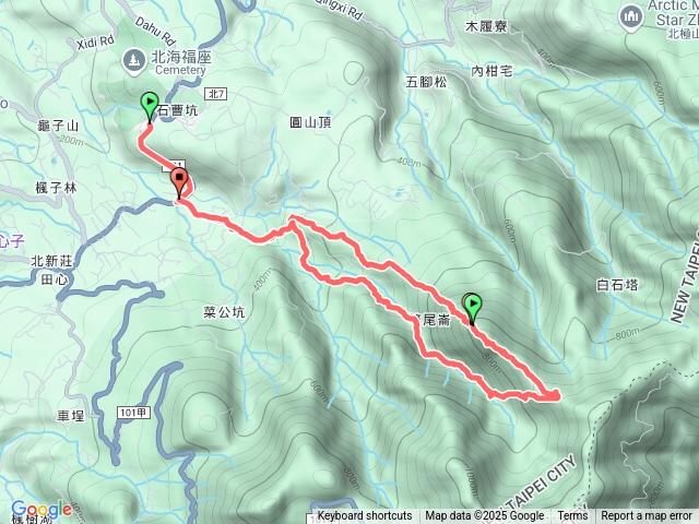 11483（日）竿尾崙山上小觀音山西北峰下大屯溪古道經清涼崙出三板橋