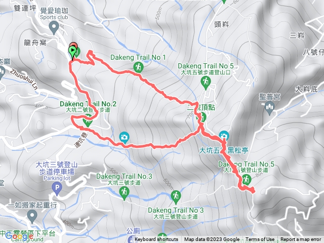 大坑一號上五號到頭嵙山往返二號下
