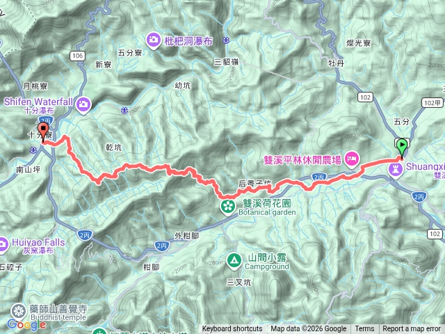 雙十縱走（雙溪車站 - 十分車站）預覽圖