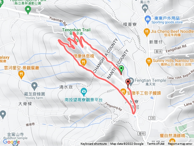 員林滕山步道上-臥龍坡下健走