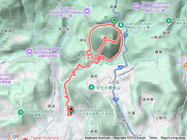 紗帽山，大埔登山口，橫嶺古道，甜甜圈，半嶺水圳步道，天母，2025-08-15