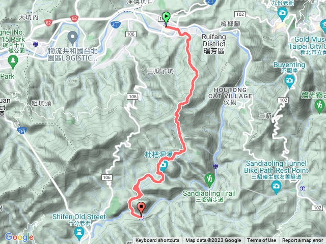 20230806 芳華縱走 (瑞芳至大華) 經 蛇子崙山 三爪子坑山 中坑古道 野人谷瀑布群