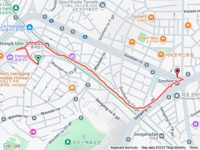 弘大到新村行人步道