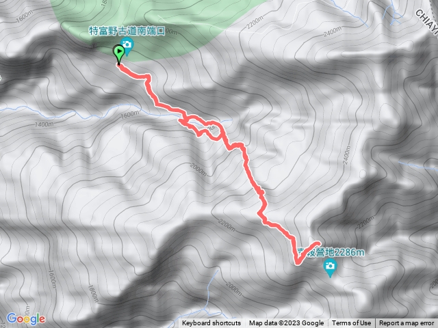 特富野古道南端登北霞山