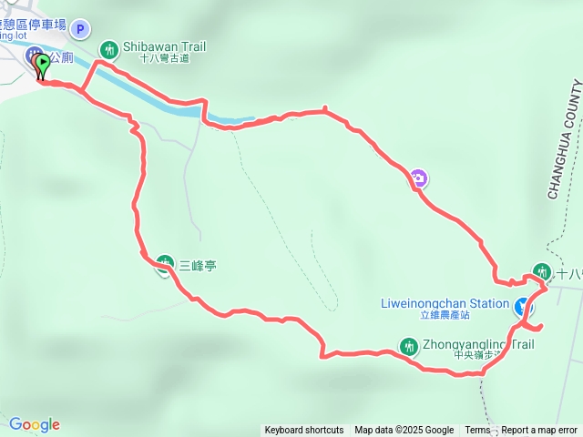 十八彎古道接中央嶺二峰步道O型環狀