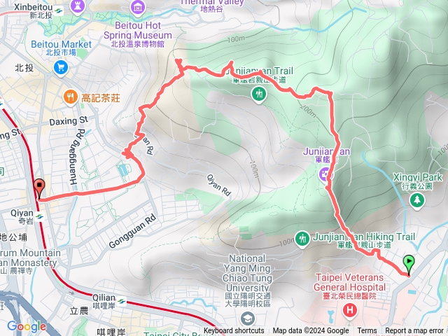 北投軍艦岩、260 峰、八頭山、湯守岩、大師岩、湯海岩、丹鳳山預覽圖