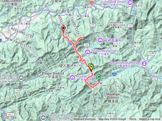 淡蘭古道中段（嗎哪山莊-十分老街—五分山-暖東峽谷）