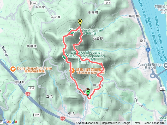 觀音山尖山、北橫、硬漢嶺路線