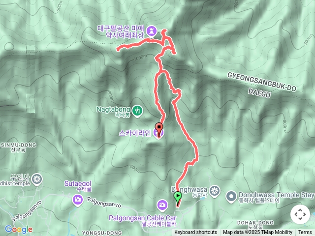 大邱八公山(東峰、比特羅峰、西峰、纜車站)