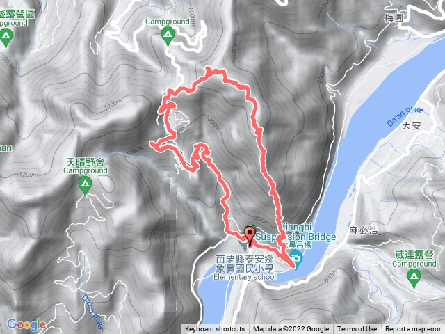 象鼻古道登千兩山南峰、北峰、主峰O型