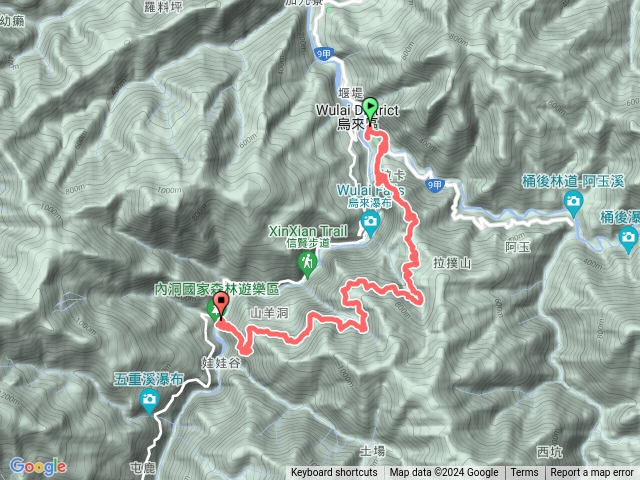 啦卡登山步道-烏來大刀山-內洞林道預覽圖