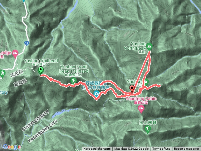 玉山西峰、主峰、東峰、北峰