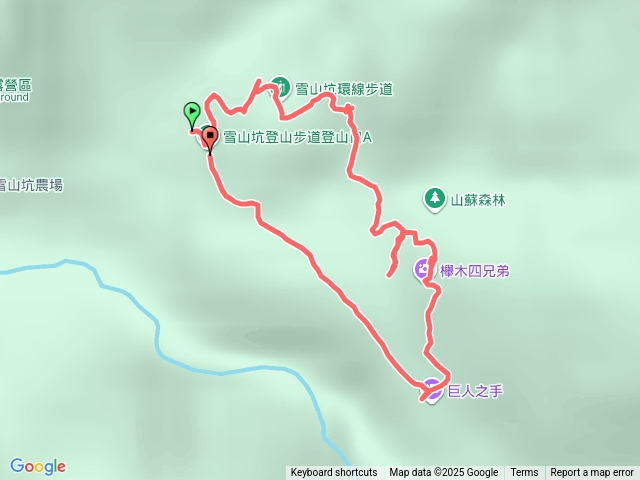A進B出簡單路線雪山坑步道