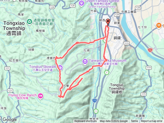 銅鑼六基石O繞，田洋山、牛角坑山、虎頭崁山、茄苳崑尾山、茄苳更山、樟樹林山預覽圖