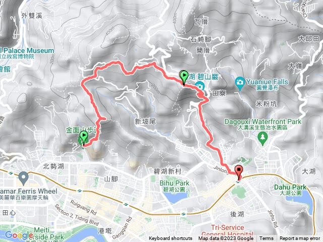 金面山步道-論劍山-金龍產業道路-忠勇山步道-碧山巖-內湖捷運站預覽圖