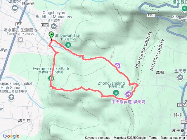 彰化－臺灣百大必訪步道清水岩中央嶺造林步道202502160939預覽圖