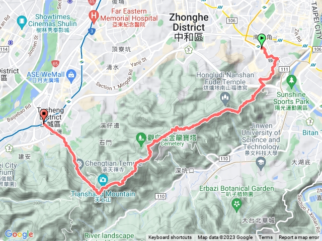 南勢角捷運-筆尖山-五城山-天上山-永寧捷運