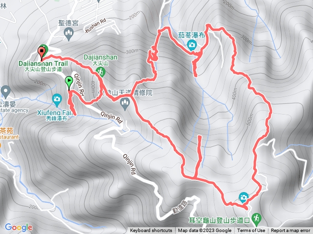 汐止三瀑(秀峰、茄苳、大尖山)四山(大尖、和尚頭、四分尾、槓尾)