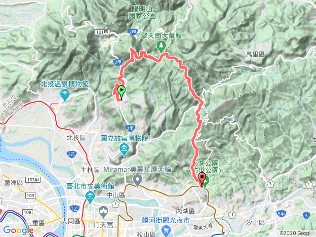紗帽山七星山夢幻湖東出風櫃嘴下大湖