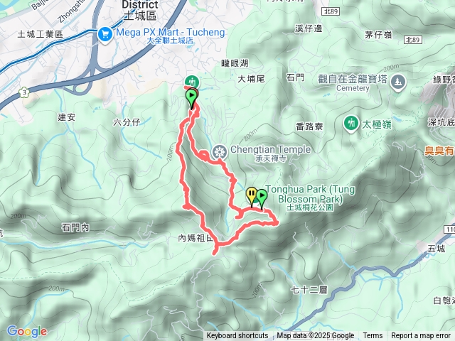土城火焰山石壁寮溪棧道清溪步道O型走