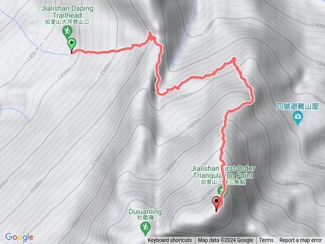 加里山大坪登山口至鐵道2.5k上接稜線傳統路徑