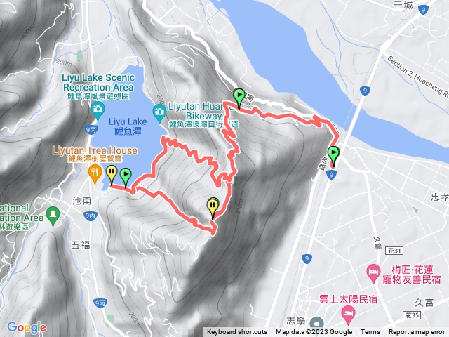 鯉魚潭步道舊台九至新台九來回