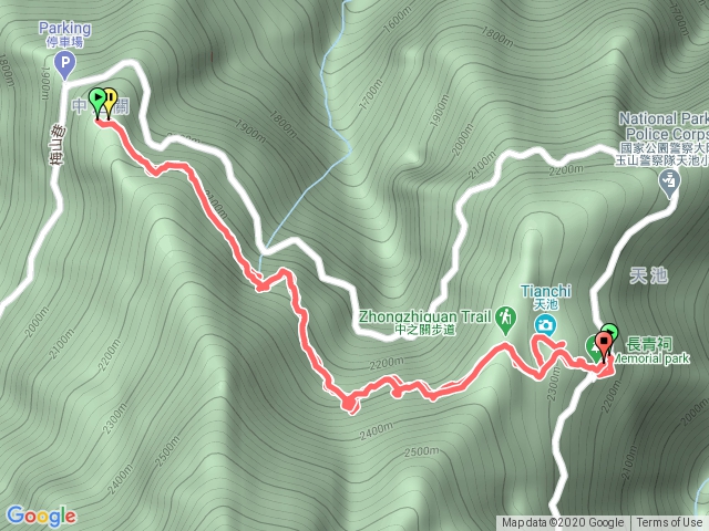 天池、中之關古道