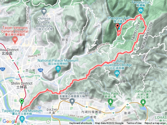 ⛰️劍潭捷運站→文間山→大崙頭尾山→梅花山→聖人瀑布 -📆2022.05.21