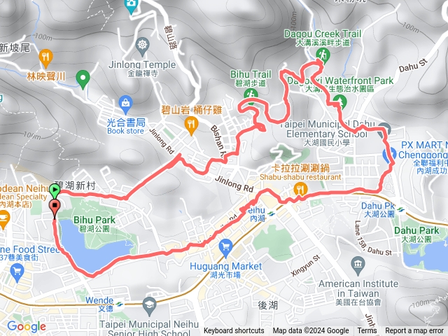 環山路、金龍隧道、碧湖步道、大溝溪繡球花、碧湖公園