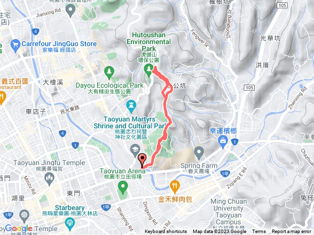 虎頭山環山步道-五分山-停機坪-自然步道-原路下山