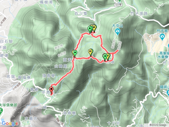 大屯西、南峰(二子坪進，清天宮出)