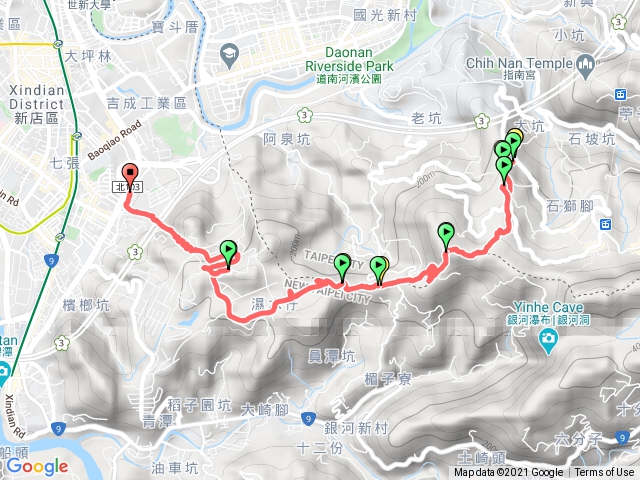 待老坑山－員潭子山－高麗坑山  （樟山寺－長春路－中興路二段）