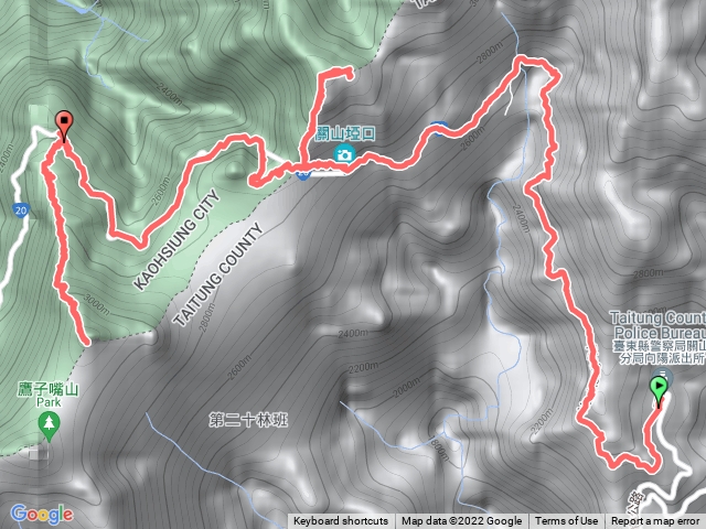 關山嶺山＋三角點後營地，關山越嶺古道下隧道西側，塔關山