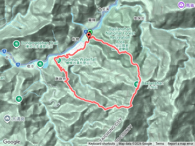 八唐縱走（車停八仙山松鶴登山口停車場）預覽圖