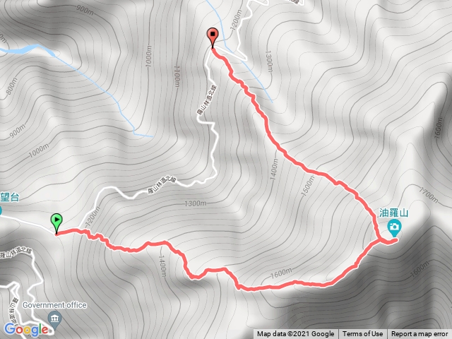 油羅山第一登山口至第二登山口