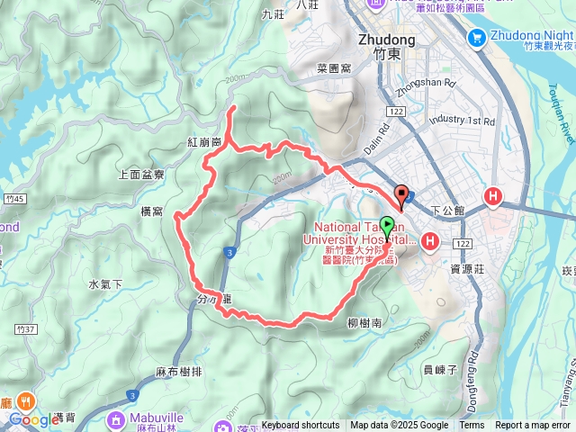 竹東三山（員崠子山、樹杞林山和新具庄山）縱走預覽圖