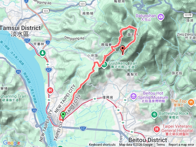 觀渡捷運站至面天山走興福寮步道預覽圖