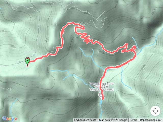 卡悠峰瀑頂路線