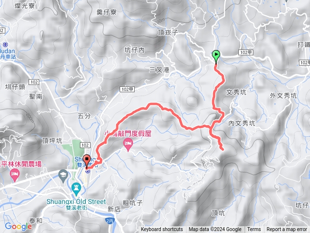 觀日嶺>九份坑山>西九份坑山>西九份坑山前峰連走4連峰 ##嶺頭觀日步道口起登、雙溪火車站完登