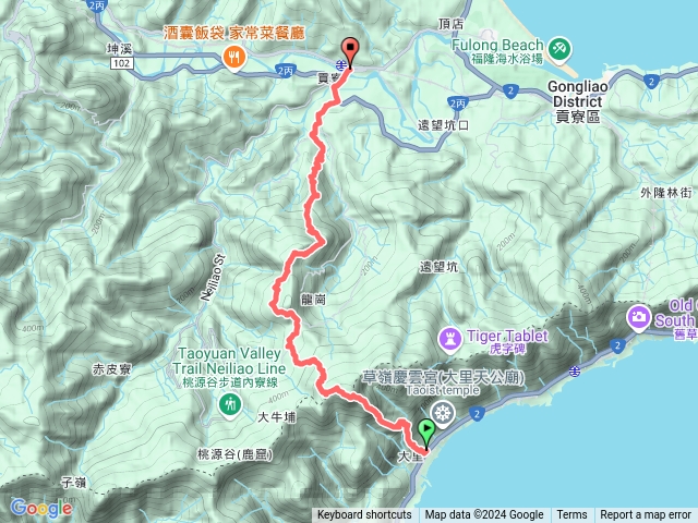 大里灣坑頭山-龍字碑-大嶺古道-大石壁坑山-大石壁坑山北峰-貢寮預覽圖