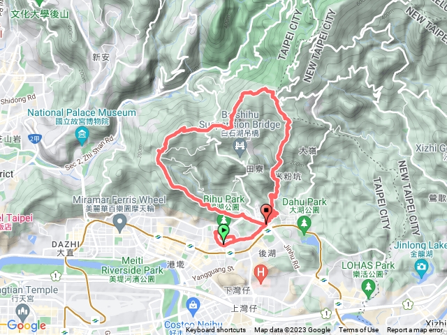內湖雙心 _碧湖、開眼山、白石湖山、大崙頭尾山、論劍山、剪刀石山、金面山、新尾坡山