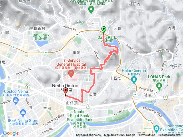 大湖捷運-白鷺鷥山-上灣公園-下灣公園