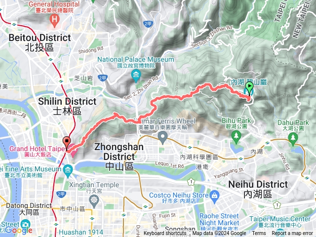 2024臺北大縱走臺北大縱走第五段：捷運劍潭站至碧山巖（劍潭支線）202405071229