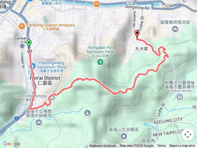 三坑紅淡山的基隆月眉山