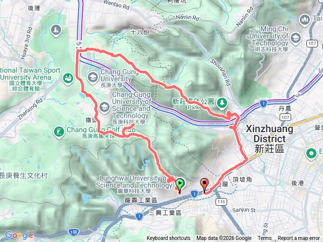 龍華科大到體育大學秘徑-樟腦寮古道-青年公園O型預覽圖
