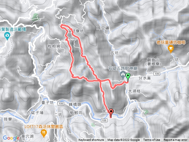 姑娘廟站＞姑娘山>雞冠山>松柏崎山>紙寮坑古道＞永定里站